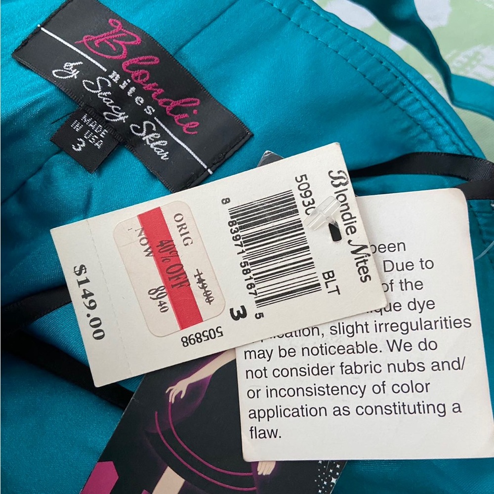 Blondie Nites Juniors’ Dress with Black Tulle & Silver Glitter Accent Size 3 - Picture 6 of 7